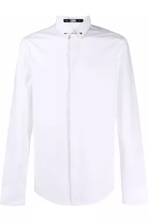 Karl Lagerfeld Men Shirts - Bar-pin collar poplin shirt