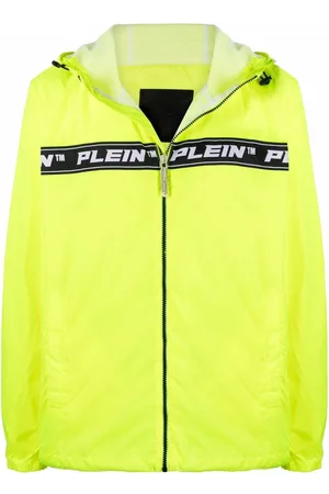 Philipp Plein Logo-tape hooded lightweight jacket