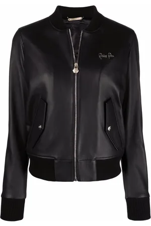 Philipp Plein Leather bomber jacket