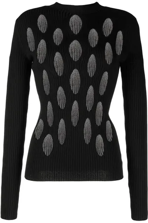 DION LEE Cut out-detail knitted top