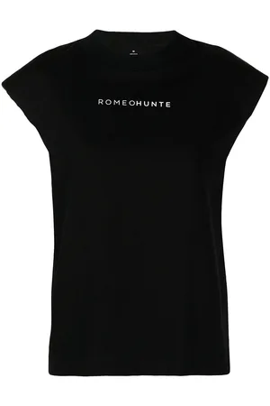 ROMEO HUNTE Logo-print padded-shoulder T-shirt