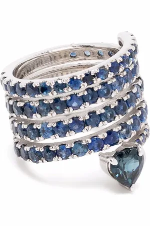 Shay 18kt white gold spiral heart sapphire ring