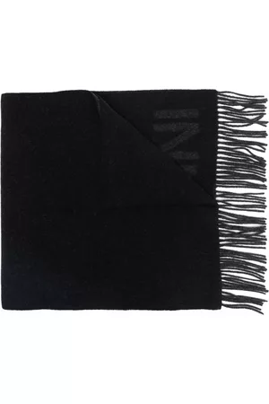 Ganni Recycled wool-blend fringe scarf