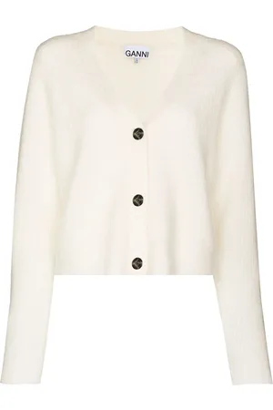 Ganni V-neck ribbed cardigan