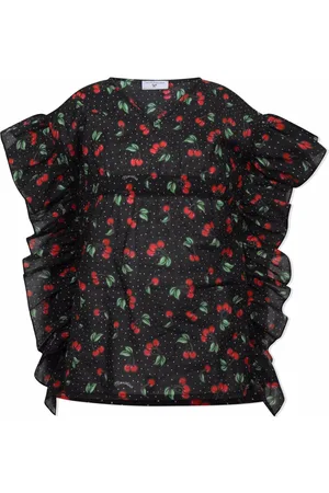 MONNALISA Cherries-print sleeveless blouse