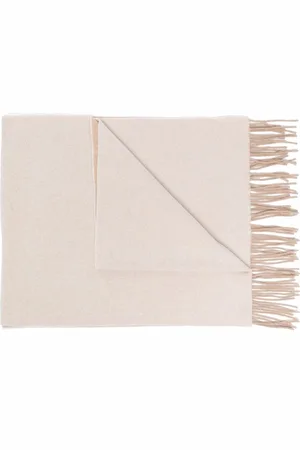 Ganni Fringed knitted scarf