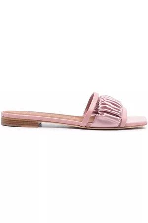 MALONE SOULIERS Gathered-panel leather sandals