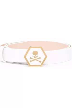 Philipp Plein Skull-motif leather belt
