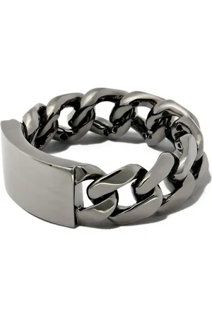 Shay 18kt black ID flat link ring