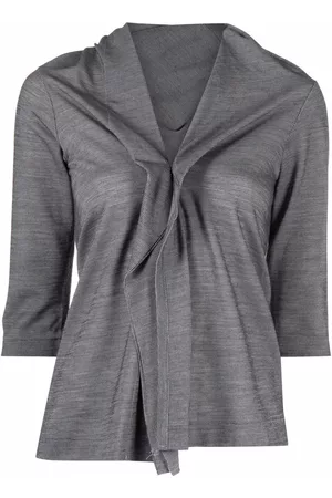 YOHJI YAMAMOTO 2000s gathered V-neck shirt
