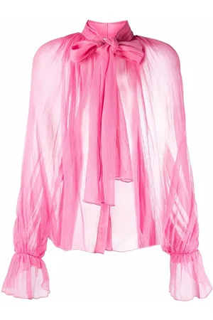 Atu Body Couture Semi-sheer pussybow silk blouse