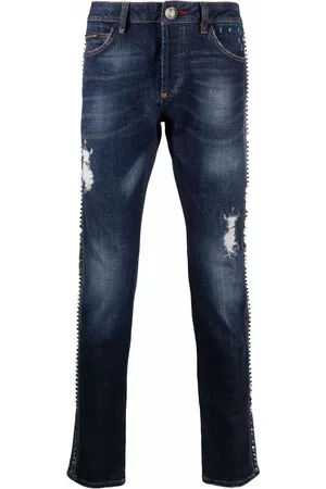 Philipp Plein Distressed straight-leg jeans