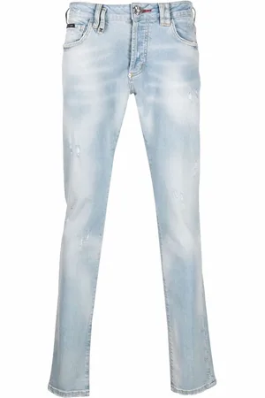 Philipp Plein Super Straight-cut faded jeans
