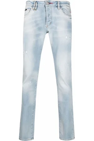 Philipp Plein Destroyed straight-cut jeans