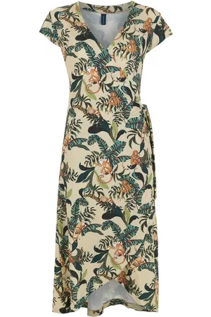 Lygia & Nanny Falcão monkey-print wrap dress