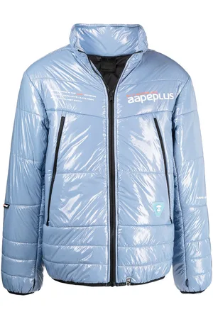 A Bathing Ape High-shine logo-print puffer jacket