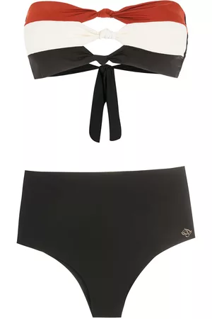 Brigitte Knot-detail striped bikini