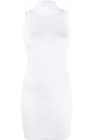 Balmain Monogram-pattern sleeveless dress