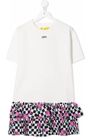 OFF-WHITE Mix-print ruffled dress