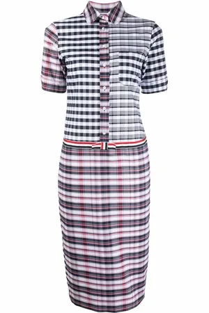 Thom Browne Mixed check-print shirtdress