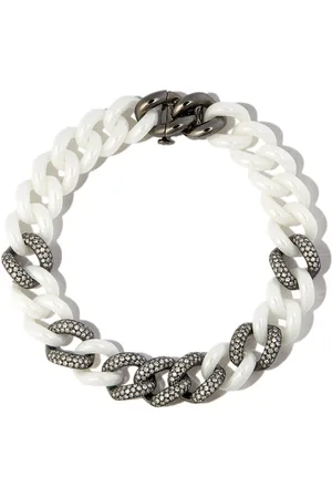 Shay 18kt black gold curb-chain diamond bracelet