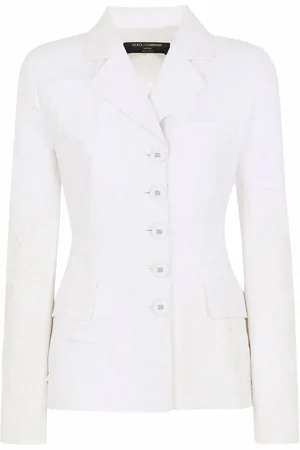 Dolce & Gabbana Lace-patchwork single-breasted blazer