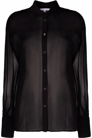 Patrizia Pepe Semi-sheer puff-sleeve blouse