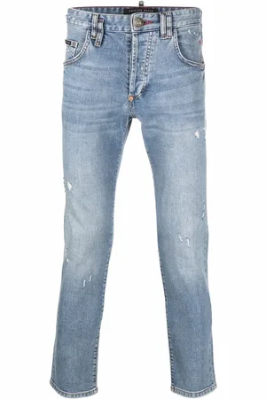 Philipp Plein Distressed straight-cut jeans