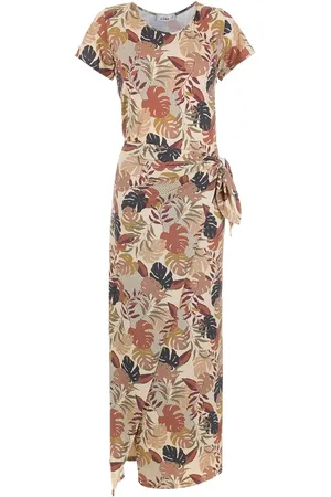 AMIR SLAMA Palm leaf print maxi dress