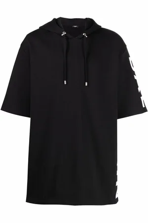 Balmain Logo-print short-sleeve cotton hoodie