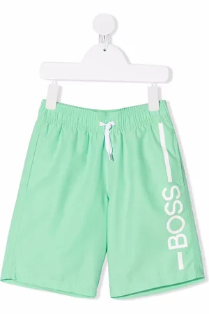 HUGO BOSS Logo-print two-tone swim shorts