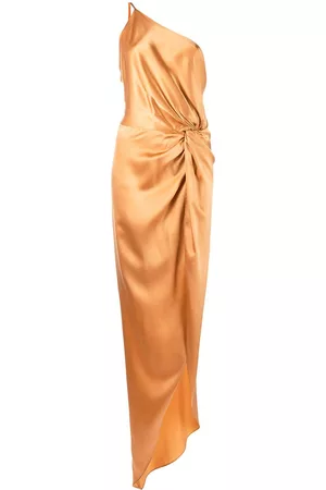 Michelle Mason Knot-detail one-shoulder gown
