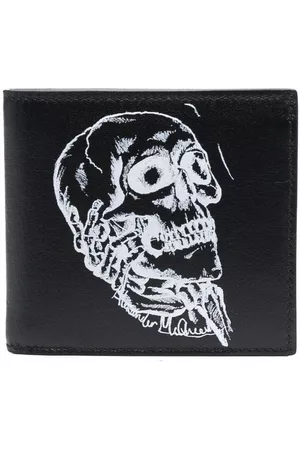 Alexander McQueen Men Wallets - Skull-print leather wallet