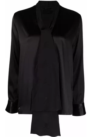 Philipp Plein V-neck pussybow silk blouse