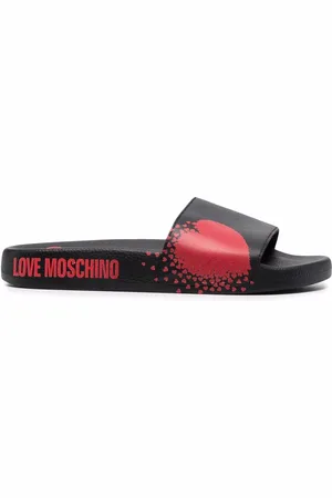 Moschino Heart logo-print slides