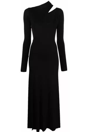 MANURI Cut-out detail long-sleeve dress