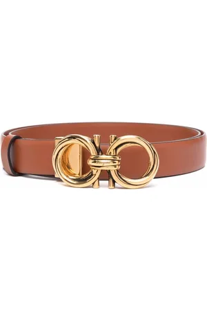 Salvatore Ferragamo Logo-embellished leather belt