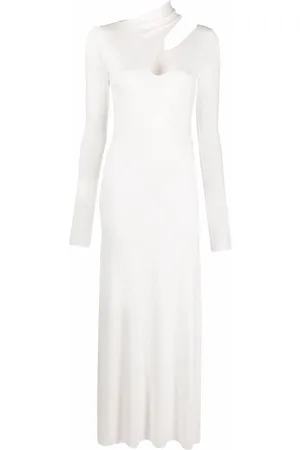 MANURI Cut-out detail long-sleeve dress