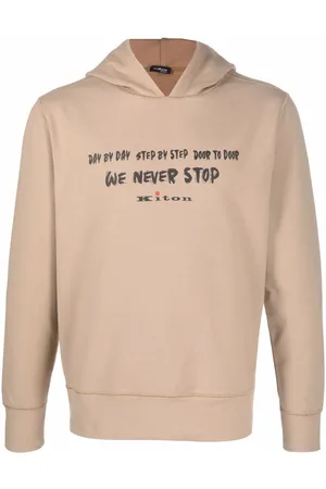 Kiton Slogan-print logo hoodie