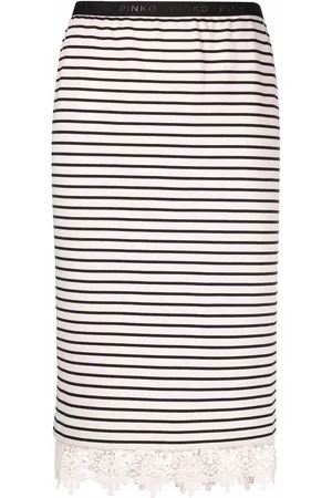 Pinko Floral-embroidery pencil skirt