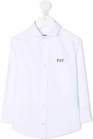 FAY Embroidered-logo long-sleeved shirt