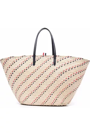 Thom Browne RWB-stripe embroidered tote bag