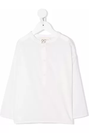 DOUUOD KIDS Button-placket long-sleeve T-shirt
