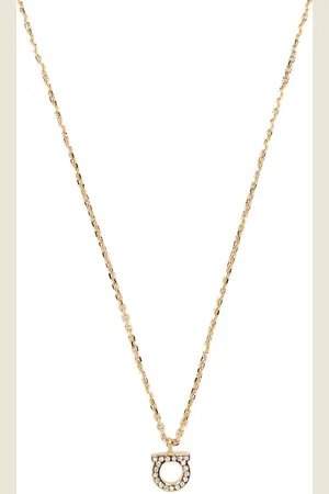 Salvatore Ferragamo Crystal-embellished Gancini necklace