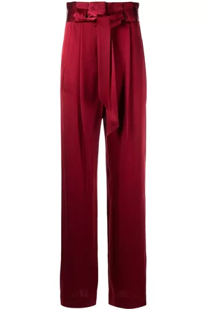 Michelle Mason High-waisted pleated silk trousers