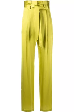 Michelle Mason High-waisted pleated silk trousers