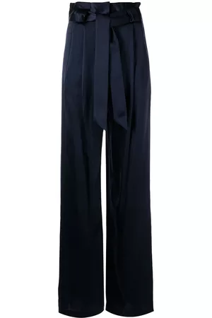 Michelle Mason High-waisted pleated silk trousers