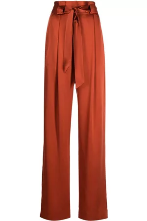 Michelle Mason High-waisted pleated silk trousers