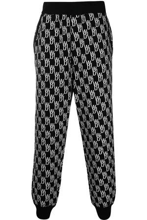 We11 Done Intarsia knit track trousers
