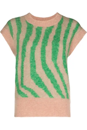 REMAIN Vestia zebra-print knitted vest